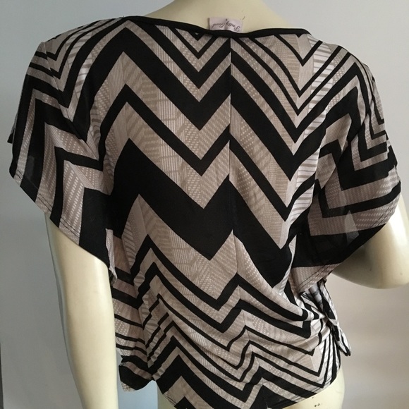 Pretty Good zig zag capsleeve Ruffle Top - Picture 5 of 8